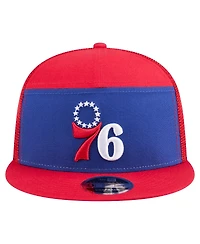 New Era Men's Royal/Red Philadelphia 76ers Outdoor Split Panel 9FIFTY Snapback Hat