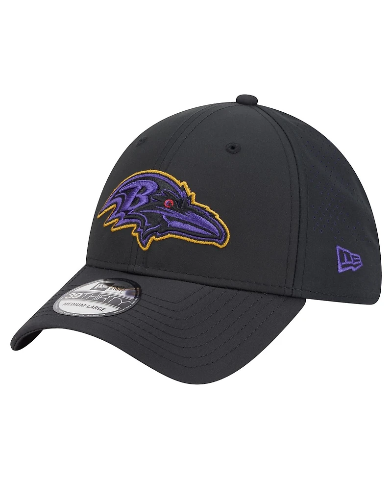 New Era Men's Black Baltimore Ravens Night 39THIRTY Flex Hat