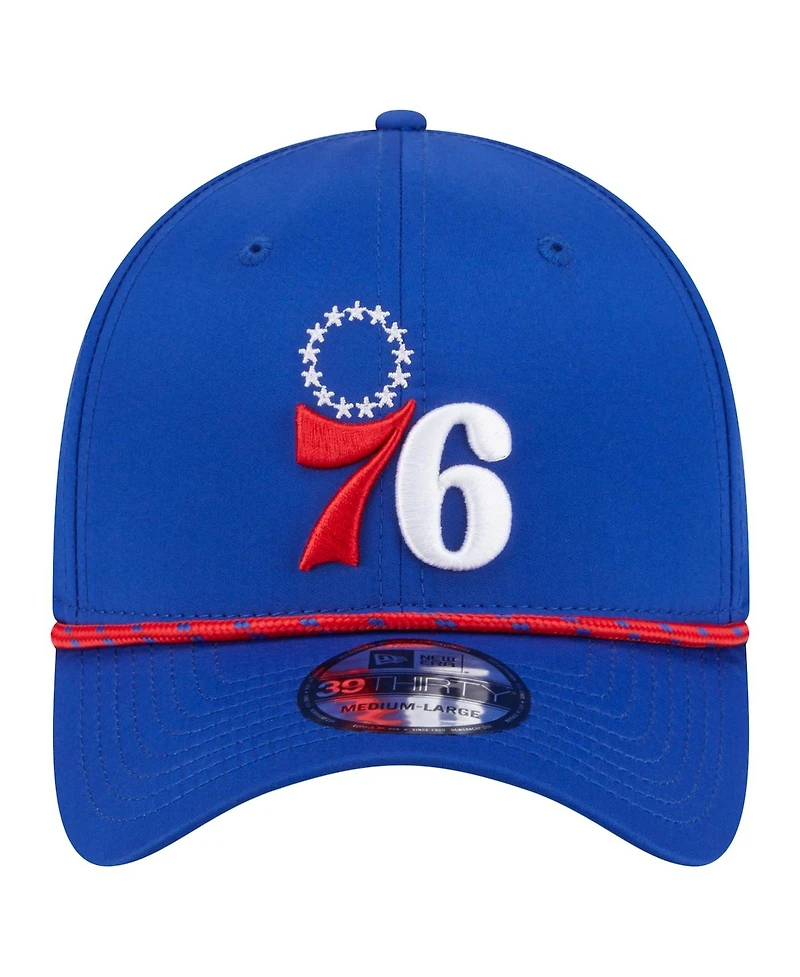 New Era Men's Royal Philadelphia 76ers Featherweight Poly Rope Flex 39Thirty Hat