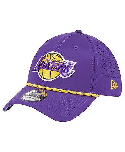 New Era Men's Purple Los Angeles Lakers Featherweight Poly Rope Flex 39Thirty Hat