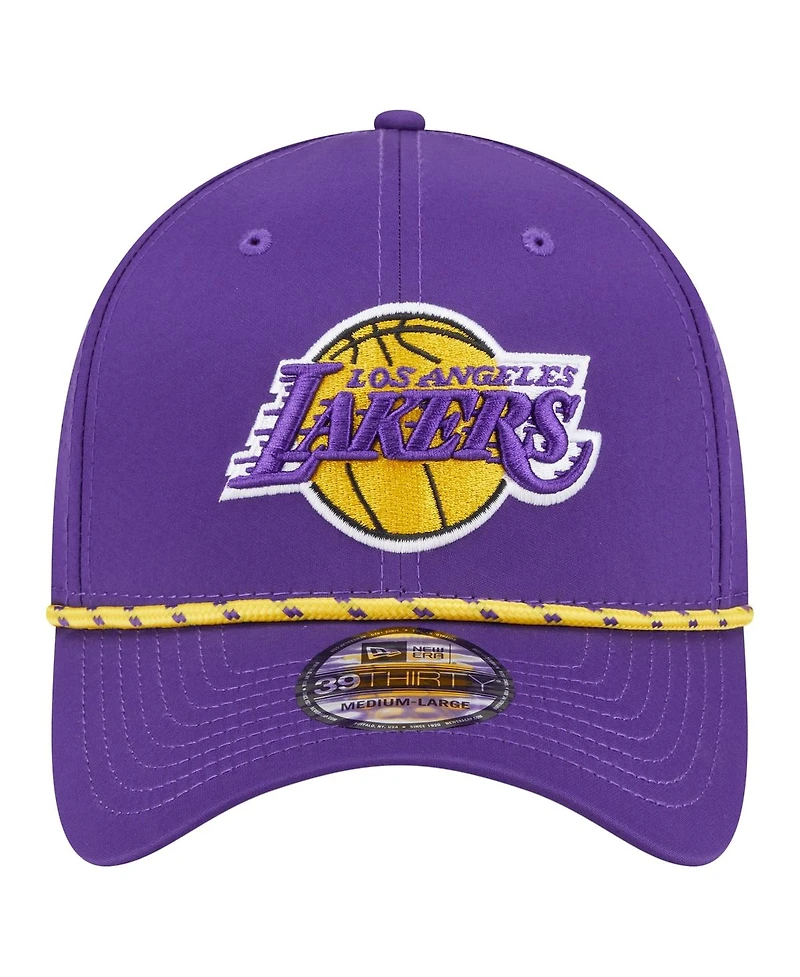 New Era Men's Purple Los Angeles Lakers Featherweight Poly Rope Flex 39Thirty Hat