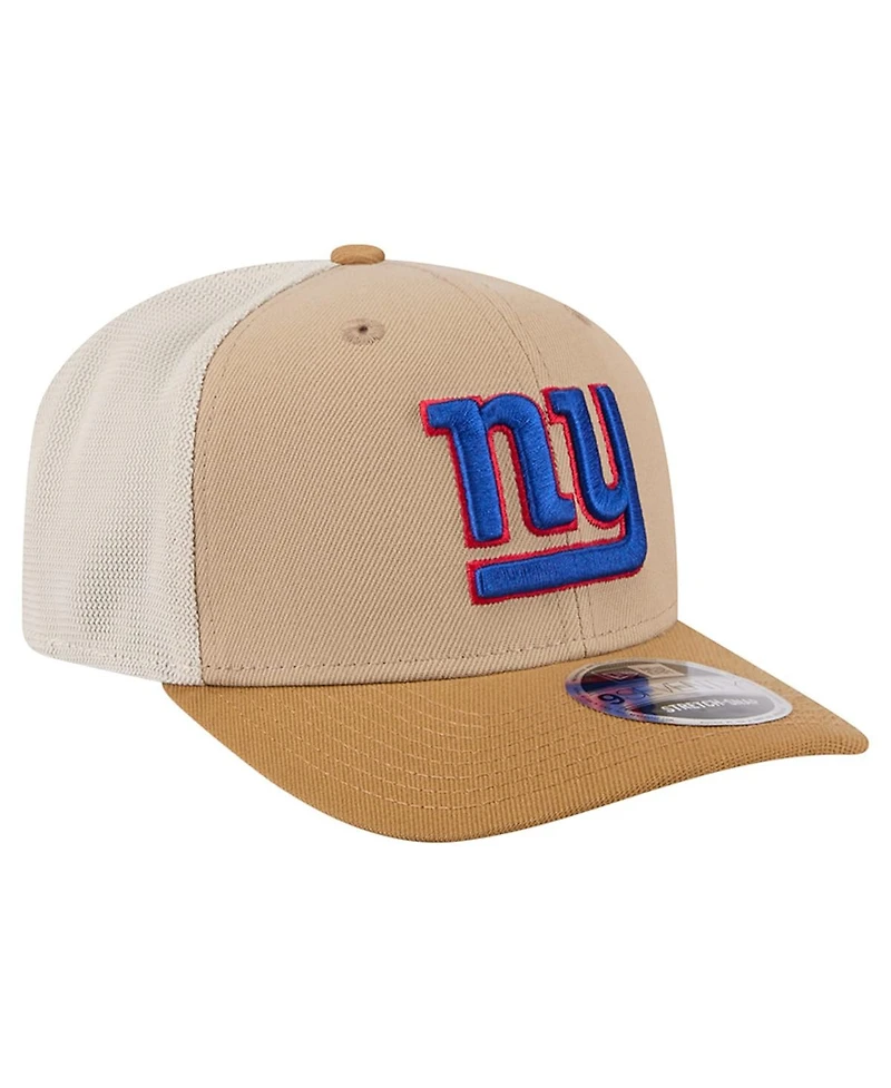 New Era Men's Light Beige New York Giants Two-Tone Trucker 9SEVENTY Adjustable Hat