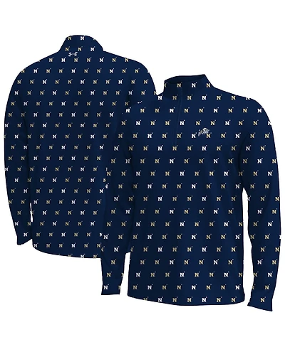 Under Armour Men's Navy Midshipmen Gameday Armourfuse Half-Zip Sweatshirt