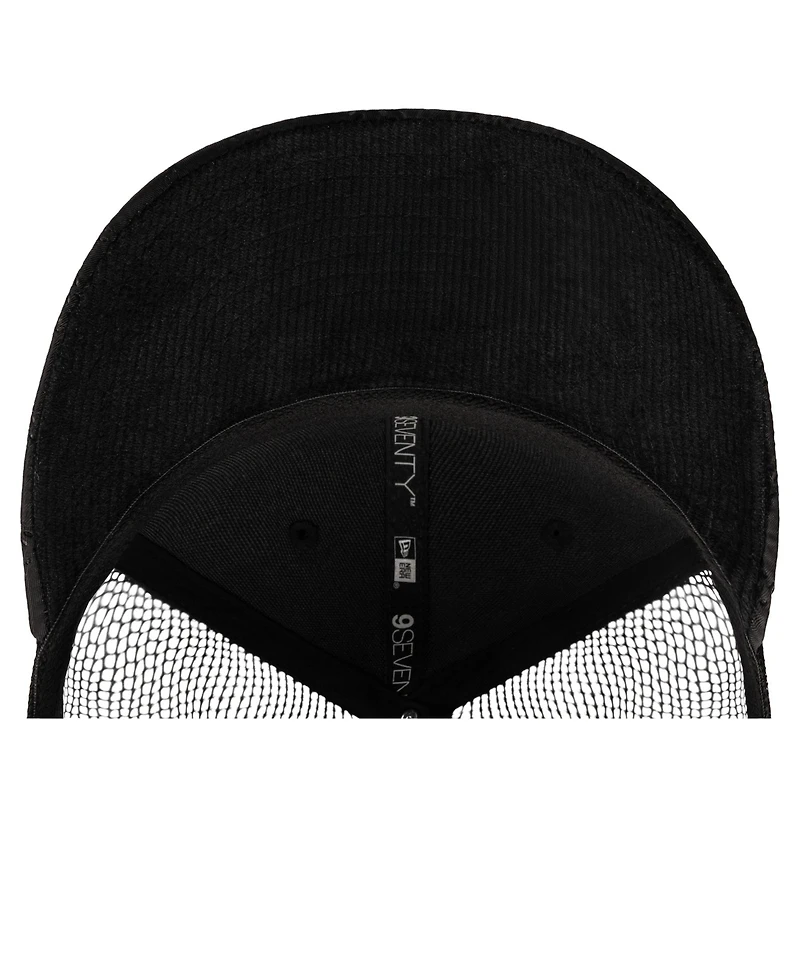 New Era Men's Black Miami Heat Quilted 9SEVENTY Trucker Adjustable Hat