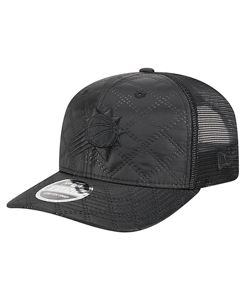 New Era Men's Black Phoenix Suns Quilted 9SEVENTY Trucker Adjustable Hat