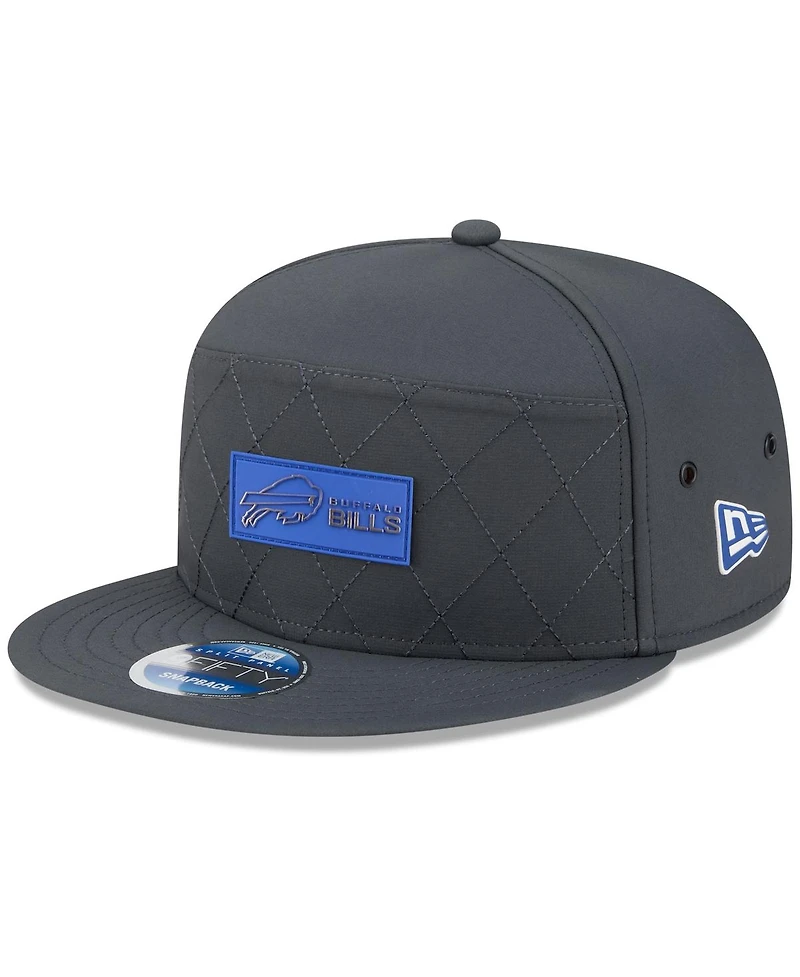 New Era Men's Charcoal Buffalo Bills 2025 Sideline Cold Weather Split Panel 9FIFTY Snapback Hat