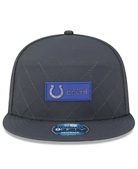 New Era Men's Charcoal Indianapolis Colts 2025 Sideline Cold Weather Split Panel 9FIFTY Snapback Hat