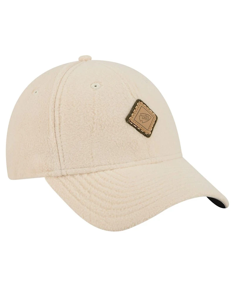 New Era Women's Cream Kansas City Chiefs Comfy 9FORTY Adjustable Hat