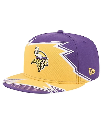 New Era Men's Purple/Gold Minnesota Vikings Break 59FIFTY Fitted Hat