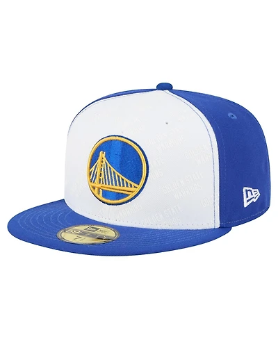New Era Men's White/Royal Golden State Warriors Repeat 59Fifty Fitted Hat