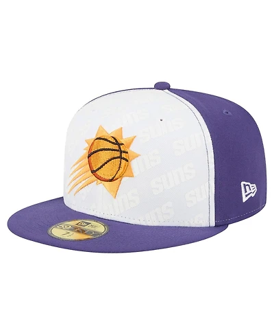 New Era Men's White/Purple Phoenix Suns Repeat 59Fifty Fitted Hat
