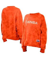 New Era Women's Orange Wnba Oversized Mineral Wash Sweatshirt