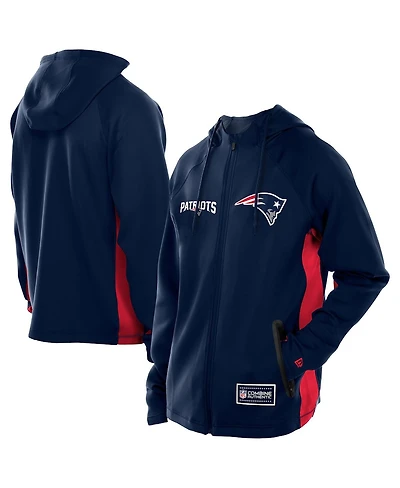 New Era Men's Navy England Patriots Combine Authentic Raglan Scuba Full-Zip Hoodie