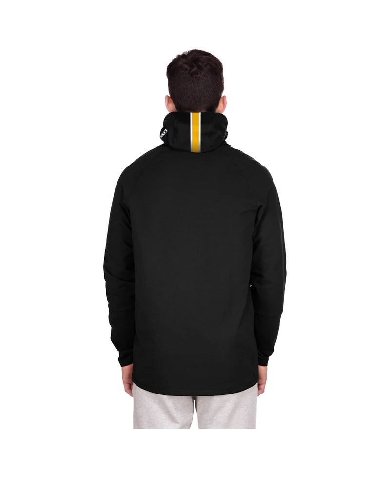 New Era Men's Black Minnesota Vikings Functional Fandom Balaclava Helmet Stripe Tri-Blend Hoodie