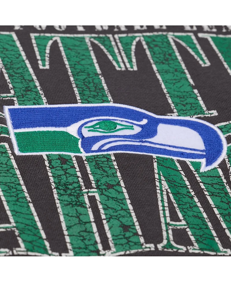 Mitchell & Ness Men's Black Seattle Seahawks Downtown Crew Vintage Logo Sweatshirt