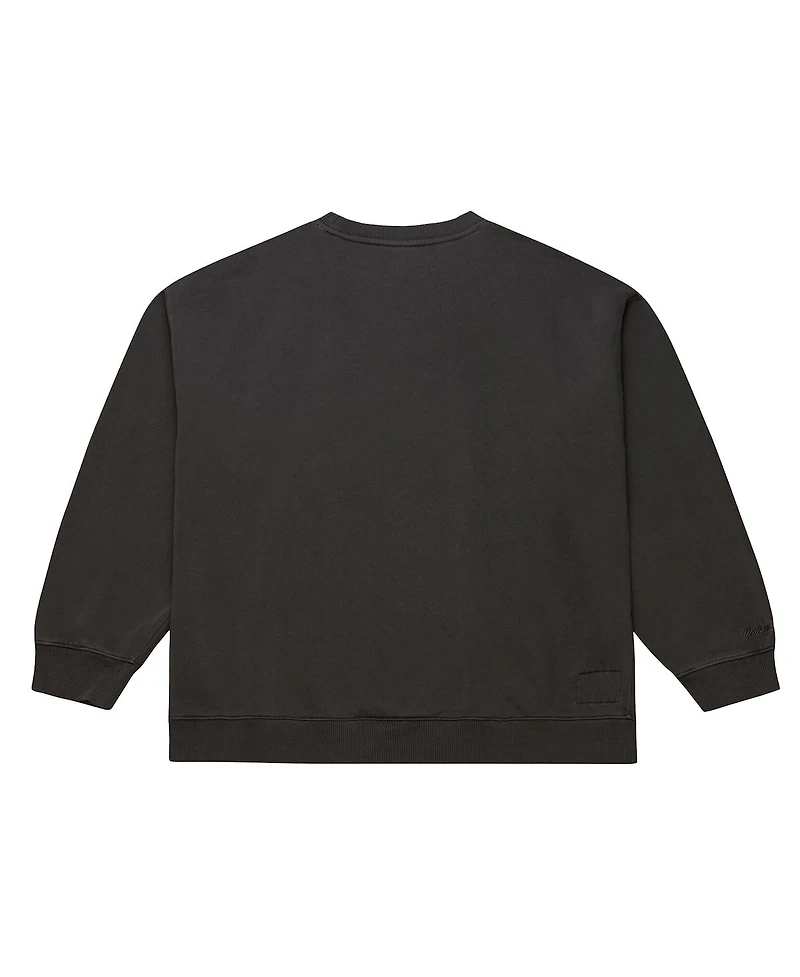 Mitchell & Ness Men's Black Miami Dolphins Downtown Crew Vintage Logo Sweatshirt