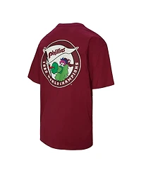 Mitchell & Ness Men's Burgundy Philadelphia Phillies Double Hit Mascot Pocket T-Shirt