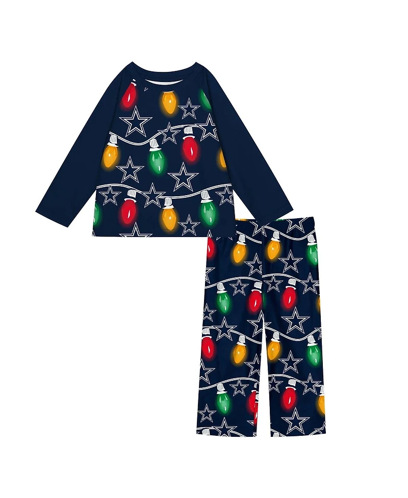 Outerstuff Preschool 2-Piece Dallas Cowboys Garland Holiday Long Sleeve Pajama Set