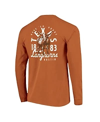 Image One Men's Texas Orange Longhorns Comfort Colors Mascot Overlay Long Sleeve T-Shirt