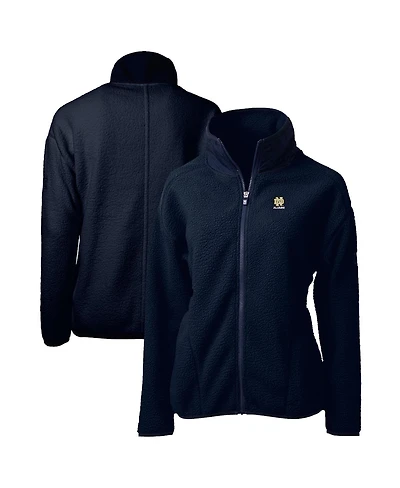 Cutter & Buck Women's Navy Notre Dame Fighting Irish Alumni Cascade Eco Sherpa Full-Zip Fleece Jacket