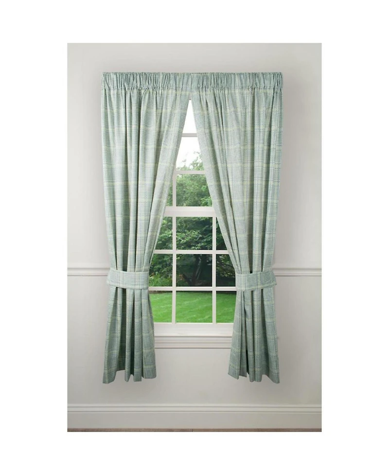 Ellis Curtain Harrington 2-Panels Cool Adjustable Window Tailored Panel Pair With Ties - 90x84" Lagoon