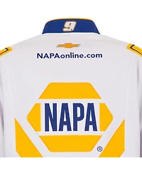 Jh Design Men's White/Royal Chase Elliott Napa Full-Snap Twill Uniform Jacket