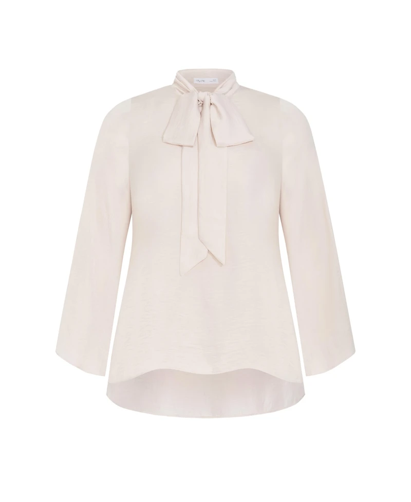 City Chic Plus Mahalia Neck Tie Top