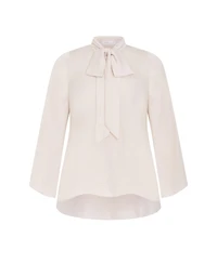 City Chic Plus Mahalia Neck Tie Top