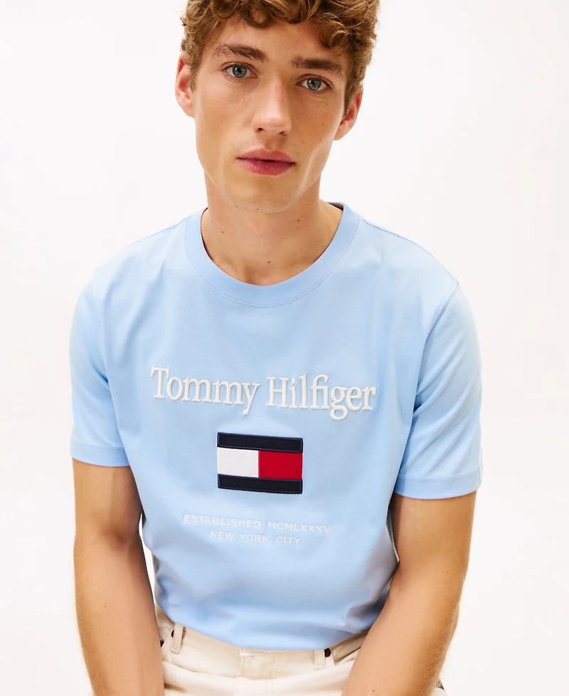 Tommy Hilfiger Men's Logo Embordered Flag T-Shirt
