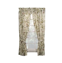 Ellis Curtain Abigail 100 Percent High Quality 2-Piece Window Rod Pocket Panel Pairs With 2 Tie Backs - 90x84" - 90" x 84" Multicolor