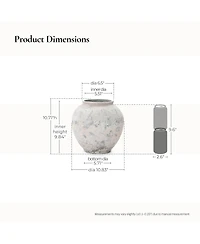 LuxenHome 10.7" Mottled Gray Cement Globe Vase, Round Decorative Accent for Home Decor