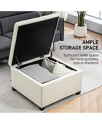 Homcom Fabric Tufted Storage Ottoman with Flip Top for Living Room Bedroom