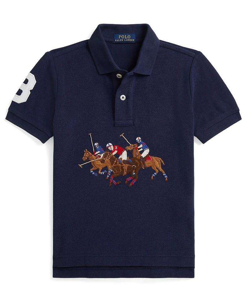 Polo Ralph Lauren Boys 2-7 Triple-Pony Short-Sleeve Shirt