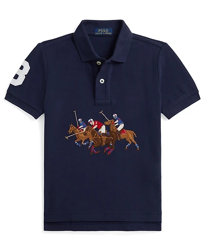 Polo Ralph Lauren Boys 2-7 Triple-Pony Short-Sleeve Shirt