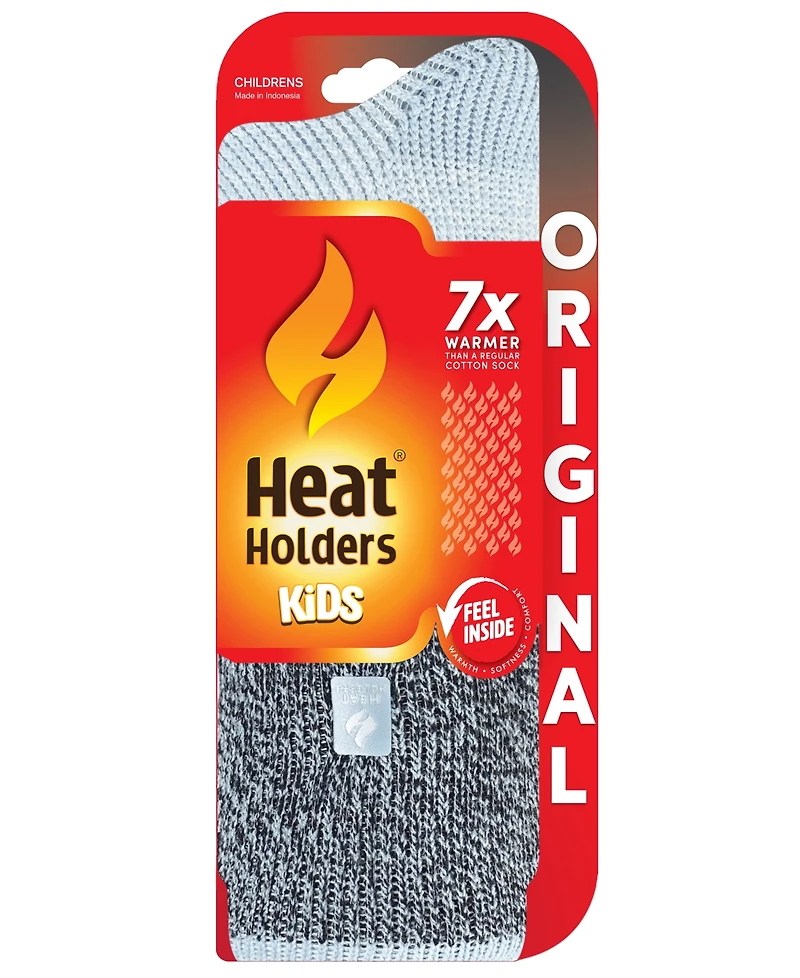 Heat Holders Girls 2.5-10 Original Block Twist Crew-Length Thermal Socks