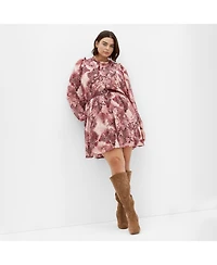 City Chic Women's Plus Maddie Snake Print Dress