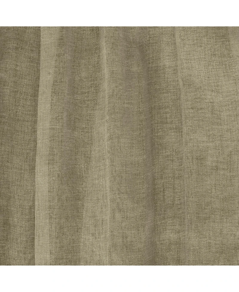 Habitat 100% Polyester Paloma Sheer Broomstick Crushed Solid Dual Header Curtain Panel 52" x 63" Khaki