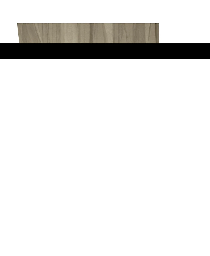 Habitat 100% Polyester Paloma Sheer Broomstick Crushed Solid Dual Header Curtain Panel 52" x 108" Khaki