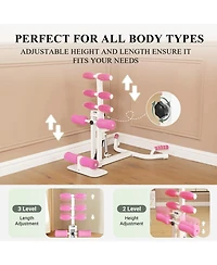 Squat Machine, Deep Squat Machine for Women - Adjustable Glute Trainer with Resistance Bands, Pink