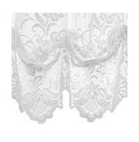Habitat Limoges Sheer Rod Pocket Timeless Romantic Floral Lace Design Balloon Curtain 55" x 63" White