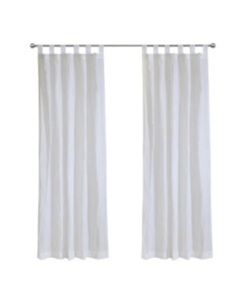 Habitat 85 Polyester 15 Cotton Crushed Sheer Tab Crinkle Textured Solid Curtain Panel 52 X22 X 95 X22 White