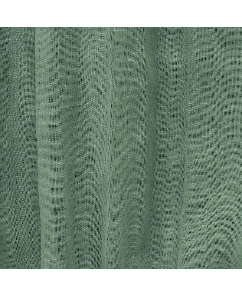 Habitat 100% Polyester Paloma Sheer Broomstick Crushed Solid Dual Header Curtain Panel 52" x 95" Sage