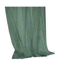 Habitat 100% Polyester Paloma Sheer Broomstick Crushed Solid Dual Header Curtain Panel 52" x 108" Sage