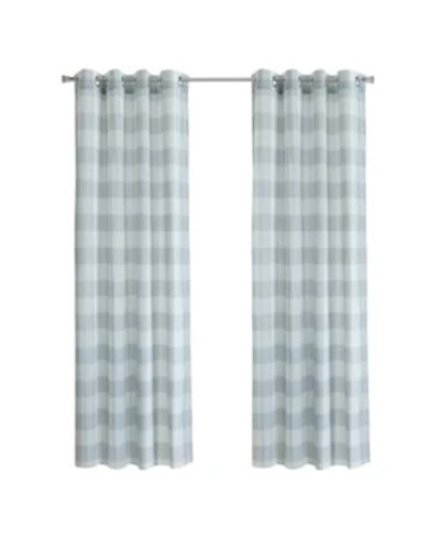 Habitat 100 Polyester Genesis Light Filtering Plaid Woven Grommet Curtain Panel 52 X22 X 95 X22 Grey