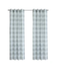 Habitat 100 Polyester Genesis Light Filtering Plaid Woven Grommet Curtain Panel 52 X22 X 95 X22 Grey