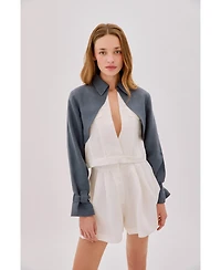 Labeca London Women's Claudia Linen Flare Shorts
