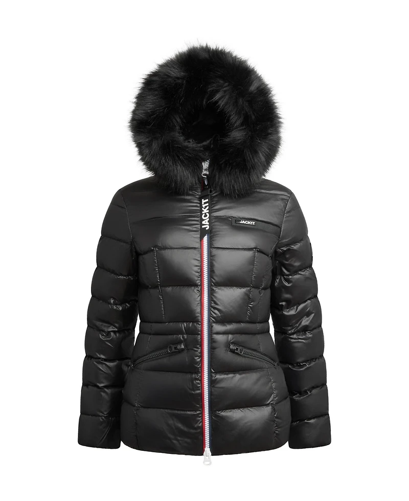 JACK1T Women's R4D Faux Fur Tricolore Racer Jacket