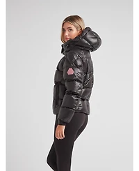 JACK1T Women's Ez Boxed Racer Hooded Puffer Coat