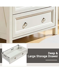 Airsurfer 5 Drawers Dresser Chest for Bedroom Wood Rustic Tall Chest of Drawers Organizer for Bedroom Living Room and Hallway