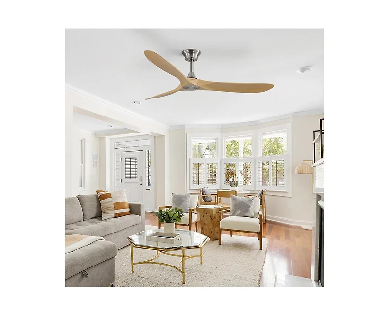 Sofucor 60-inch Modern Luxury Sand Nickel 3-Blade Ceiling Fans with Remote Control and Timer Function
